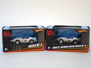 Speed Racer Mach 5 and Race Wrecked Mach 5 Hot Wheels M4553 1:87 scale die-cast model cars