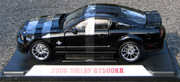 2008 Shelby GT500KR "KITT" Black w/Black Stripes 1:18 Shelby Collectibles DC8500KR02 diecast model car