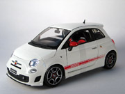 2008 Fiat 500 Abarth Bburago 18-11028 White 1:18 scale die cast model car