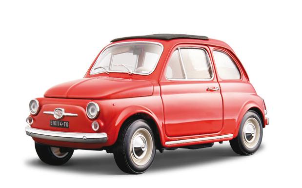 1965 Fiat 500 F Bburago 18-12020 Red 1:18 scale die cast model car