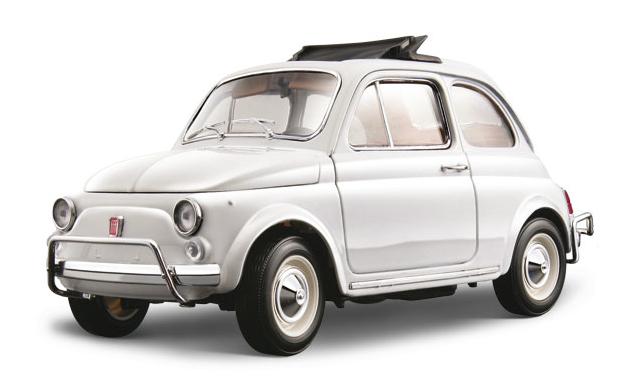 1968 Fiat 500 L Sunroof Bburago 18-12035 White 1:18 scale die cast model car