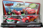 Disney Pixar Cars 2 Francesco Bernoulli & Lightning McQueen 2 car set Mattel V2832 V2835 1:55 Diecast Movie Cars