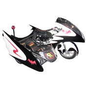 1:12 1966 Batman Batcycle & Sidecar by Hot Wheels Elite R0006 Die Cast TV Motorcycle