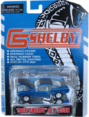 1966 Shelby Ford Mustang GT350H Blue w/Gold Stripes 1/64 Shelby Collectibles DC64000B die cast model car