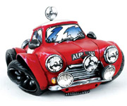 Speed Freaks Monte Mini Cooper Figurine Automotive Art Sculpture w/ Skid Pad CA04072