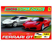 Ferrari GT Micro Set Ferrari F430 Red vs Silver 1:64 scale Scalextric Micro race set G1042T