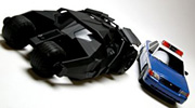 Batman Begins Batmobile & Gotham City Police Car Scalextric USA Sport C2669B 1:32 scale slot cars