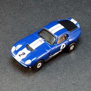 Thunder Jet Ultra G Blue 1965 Shelby Cobra Daytona Release 4 No 21 001184 Auto World HO Scale Slot Car