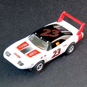 1969 Dodge Daytona Stock Car White X-Traction Flamethrowers Release 4 RD122J HO Scale slot car
