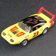 1969 Dodge Daytona Stock Car Yellow X-Traction Flamethrowers Release 4 RD122J HO Scale slot car