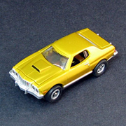 1976 Ford Torino Gold X-Traction Flamethrowers Release 4 RD122J HO Scale slot car